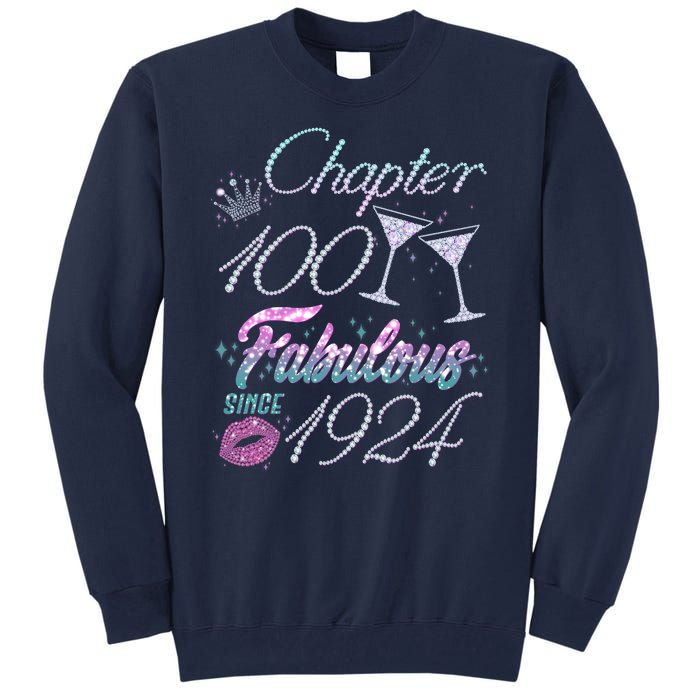 Cute Chapter 100th Birthday Fabulous Since 1924 Tall Sweatshirt