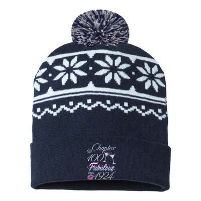 Cute Chapter 100th Birthday Fabulous Since 1924 USA-Made Snowflake Beanie