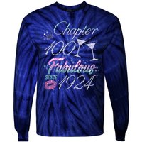 Cute Chapter 100th Birthday Fabulous Since 1924 Tie-Dye Long Sleeve Shirt