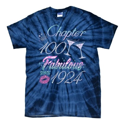 Cute Chapter 100th Birthday Fabulous Since 1924 Tie-Dye T-Shirt