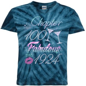 Cute Chapter 100th Birthday Fabulous Since 1924 Kids Tie-Dye T-Shirt