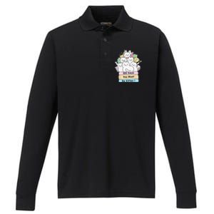 Cute Cat 100 Days You Must Be Kitten 100th Day Of School Performance Long Sleeve Polo