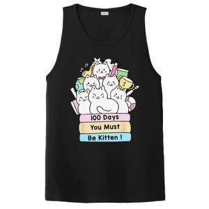 Cute Cat 100 Days You Must Be Kitten 100th Day Of School PosiCharge Competitor Tank