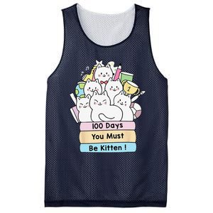 Cute Cat 100 Days You Must Be Kitten 100th Day Of School Mesh Reversible Basketball Jersey Tank