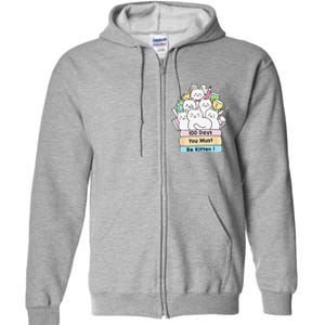 Cute Cat 100 Days You Must Be Kitten 100th Day Of School Full Zip Hoodie