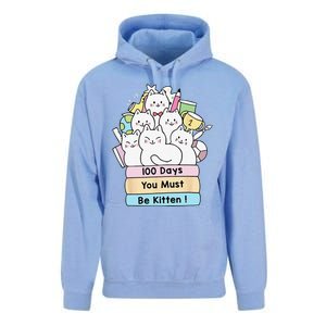 Cute Cat 100 Days You Must Be Kitten 100th Day Of School Unisex Surf Hoodie