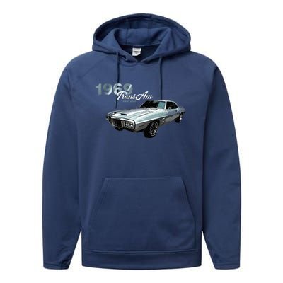 Classic Cars 1969 Am Debut Year Muscle Cars Performance Fleece Hoodie