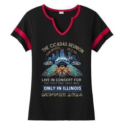 Cicada Concert 2024 Illinois Cicada Broods Ladies Halftime Notch Neck Tee