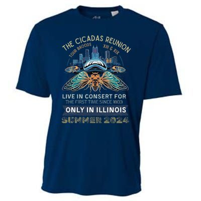 Cicada Concert 2024 Illinois Cicada Broods Cooling Performance Crew T-Shirt