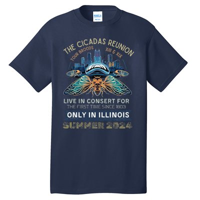 Cicada Concert 2024 Illinois Cicada Broods Tall T-Shirt