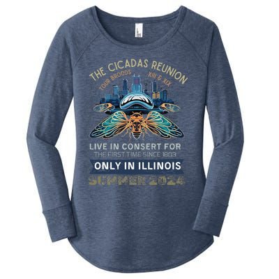 Cicada Concert 2024 Illinois Cicada Broods Women's Perfect Tri Tunic Long Sleeve Shirt