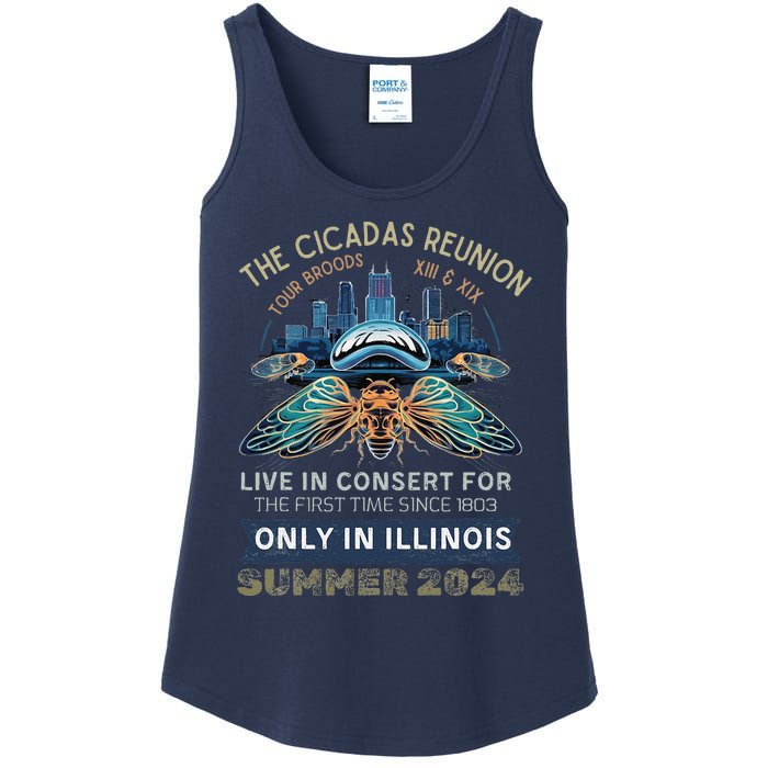 Cicada Concert 2024 Illinois Cicada Broods Ladies Essential Tank