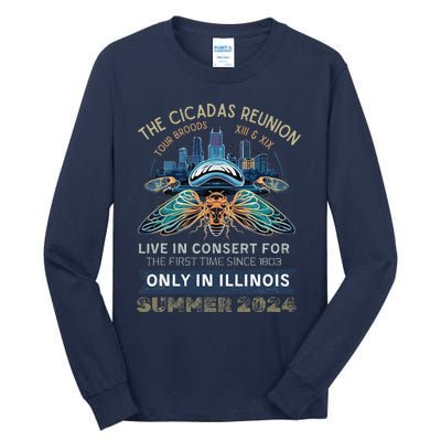 Cicada Concert 2024 Illinois Cicada Broods Tall Long Sleeve T-Shirt