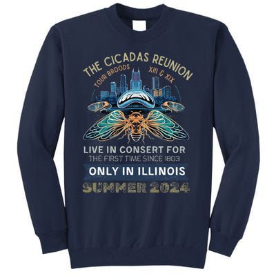 Cicada Concert 2024 Illinois Cicada Broods Tall Sweatshirt