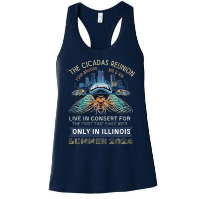 Cicada Concert 2024 Illinois Cicada Broods Women's Racerback Tank