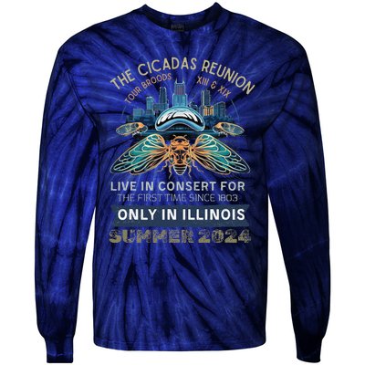 Cicada Concert 2024 Illinois Cicada Broods Tie-Dye Long Sleeve Shirt