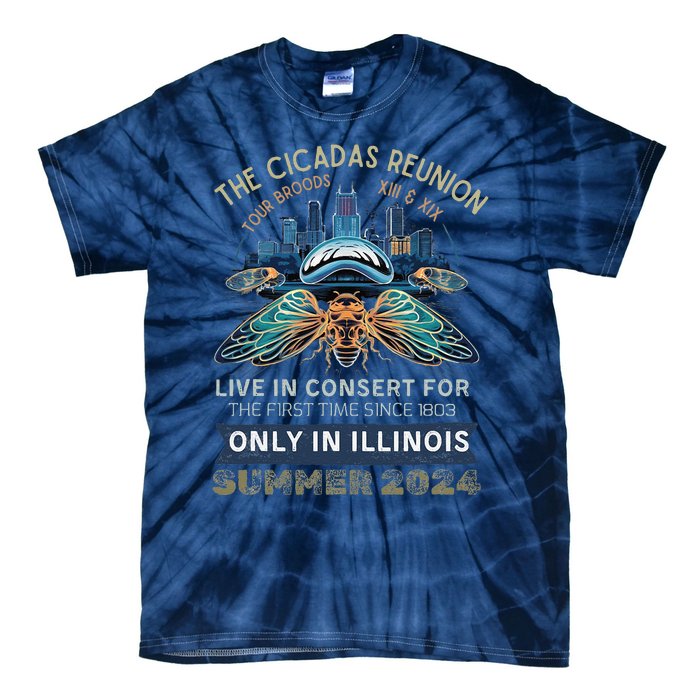 Cicada Concert 2024 Illinois Cicada Broods Tie-Dye T-Shirt