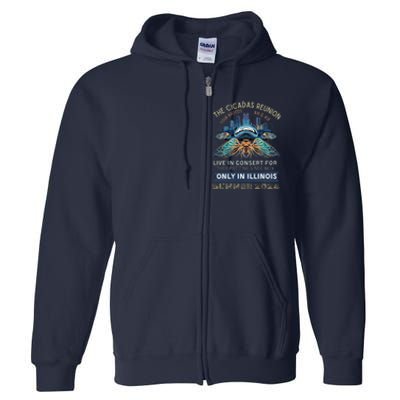 Cicada Concert 2024 Illinois Cicada Broods Full Zip Hoodie