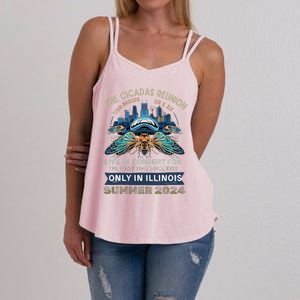 Cicada Concert 2024 Illinois Cicada Broods Women's Strappy Tank