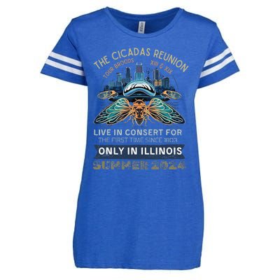 Cicada Concert 2024 Illinois Cicada Broods Enza Ladies Jersey Football T-Shirt