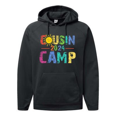 Cousin Camp 2024 Family Vacation Summer Camping Performance Fleece Hoodie