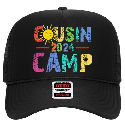 Cousin Camp 2024 Family Vacation Summer Camping High Crown Mesh Back Trucker Hat