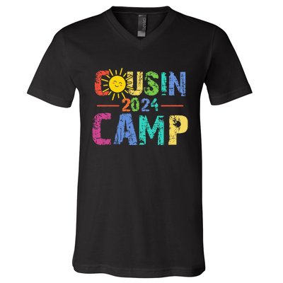 Cousin Camp 2024 Family Vacation Summer Camping V-Neck T-Shirt