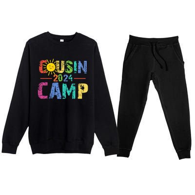 Cousin Camp 2024 Family Vacation Summer Camping Premium Crewneck Sweatsuit Set