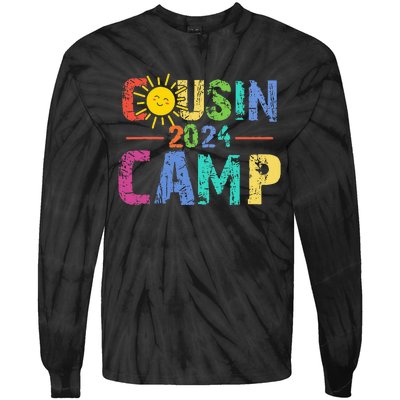 Cousin Camp 2024 Family Vacation Summer Camping Tie-Dye Long Sleeve Shirt