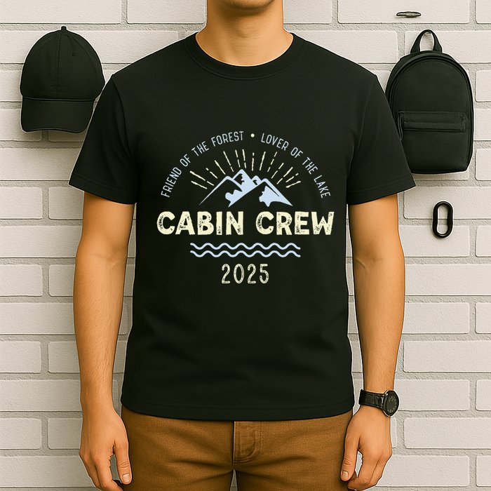 Cabin Crew 2025 Family Mountain Cabin Friends Group Vacation T-Shirt