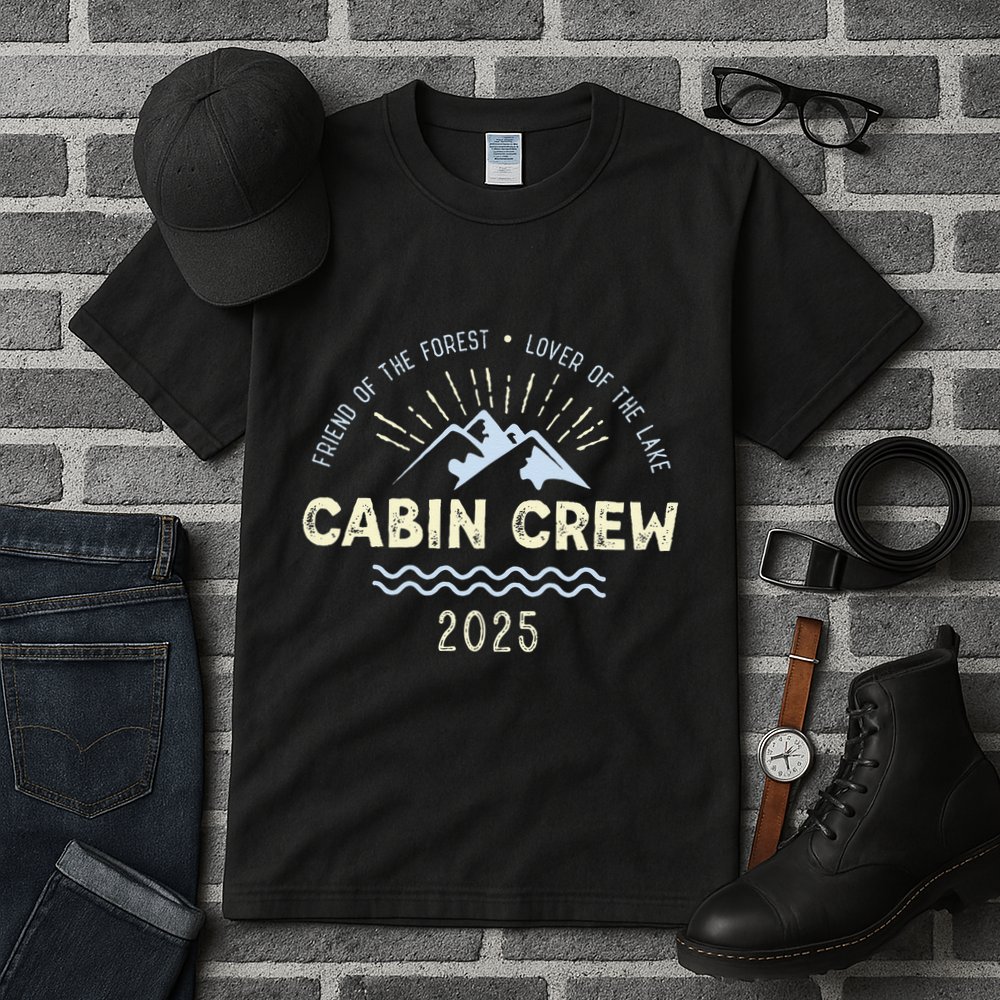 Cabin Crew 2025 Family Mountain Cabin Friends Group Vacation Tall T-Shirt