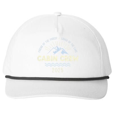 Cabin Crew 2025 Family Mountain Cabin Friends Group Vacation Snapback Five-Panel Rope Hat