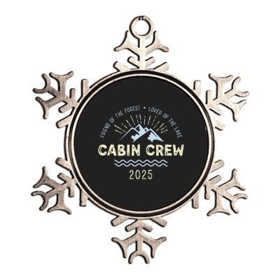 Cabin Crew 2025 Family Mountain Cabin Friends Group Vacation Metallic Star Ornament