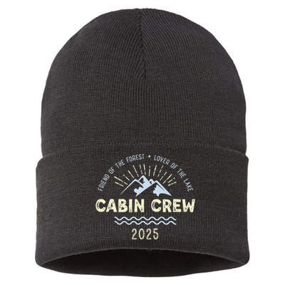 Cabin Crew 2025 Family Mountain Cabin Friends Group Vacation Sustainable Knit Beanie