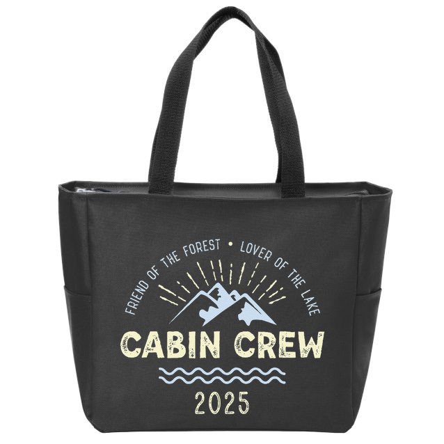 Cabin Crew 2025 Family Mountain Cabin Friends Group Vacation Zip Tote Bag