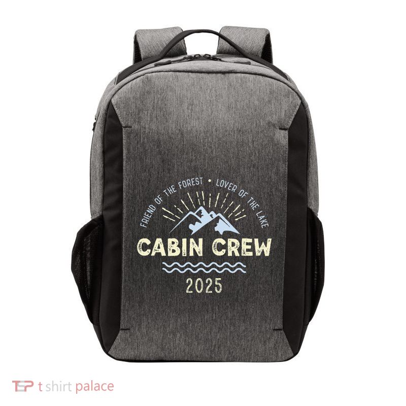 Cabin Crew 2025 Family Mountain Cabin Friends Group Vacation Vector Backpack