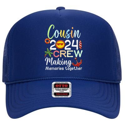 Cousin Crew 2024 Summer Vacation Beach Family Trips Matching High Crown Mesh Back Trucker Hat