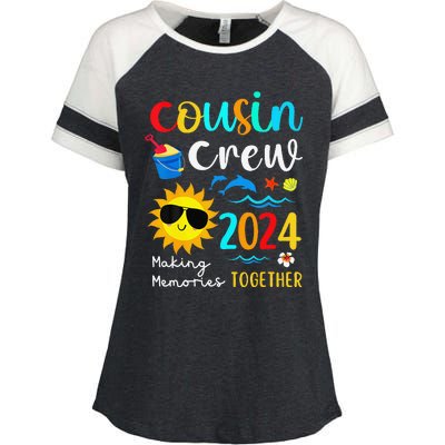 Cousin Crew 2024 Summer Vacation Beach Family Trips Matching Enza Ladies Jersey Colorblock Tee