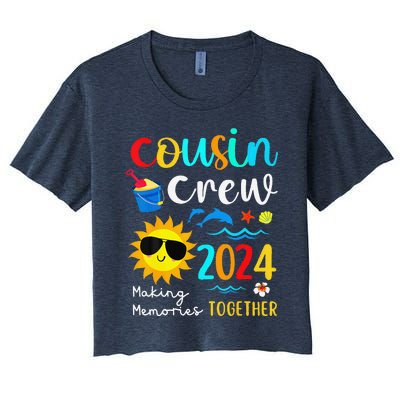 Cousin Crew 2024 Summer Vacation Beach Family Trips Matching Women's Crop Top Tee