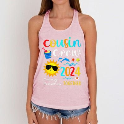 Cousin Crew 2024 Summer Vacation Beach Family Trips Matching Women's Knotted Racerback Tank