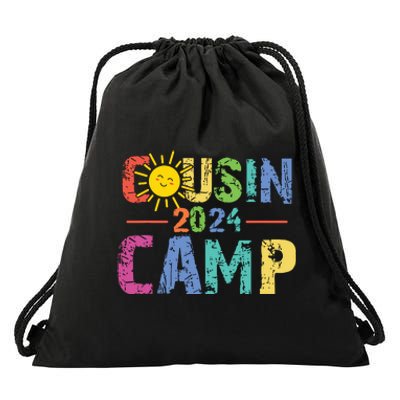 Cousin Camp 2024 Family Vacation Summer Camping Crew Cute Drawstring Bag