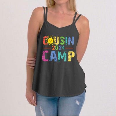 Cousin Camp 2024 Family Vacation Summer Camping Crew Cute Women's Strappy Tank