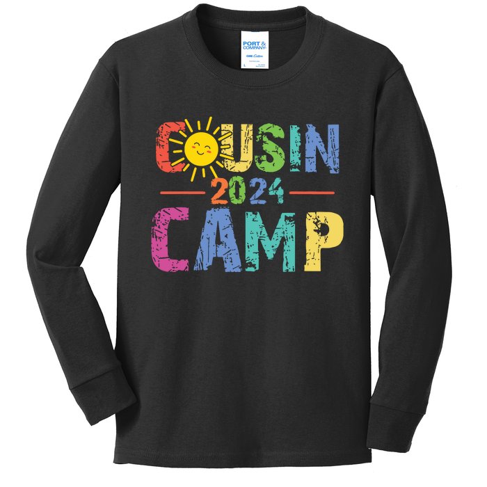 Cousin Camp 2024 Family Vacation Summer Camping Crew Cute Kids Long Sleeve Shirt