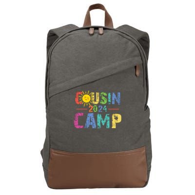 Cousin Camp 2024 Family Vacation Summer Camping Crew Cute Cotton Canvas Backpack