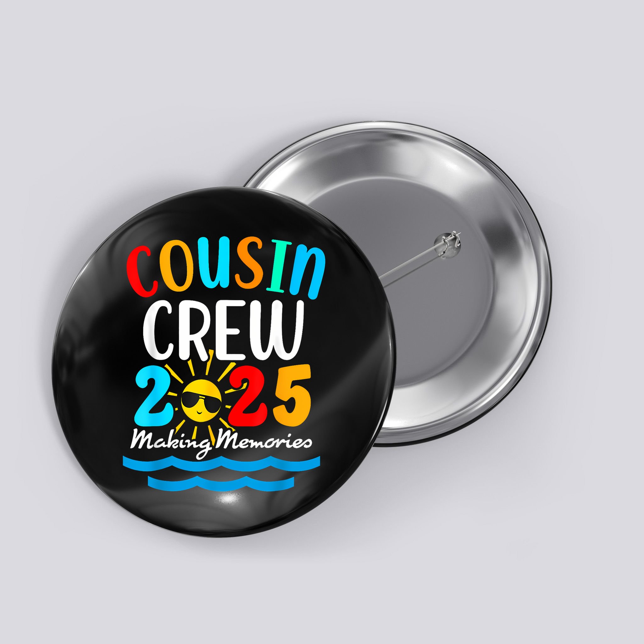 Cousin Crew 2025 Summer Vacation Beach Family Trips Matching Button