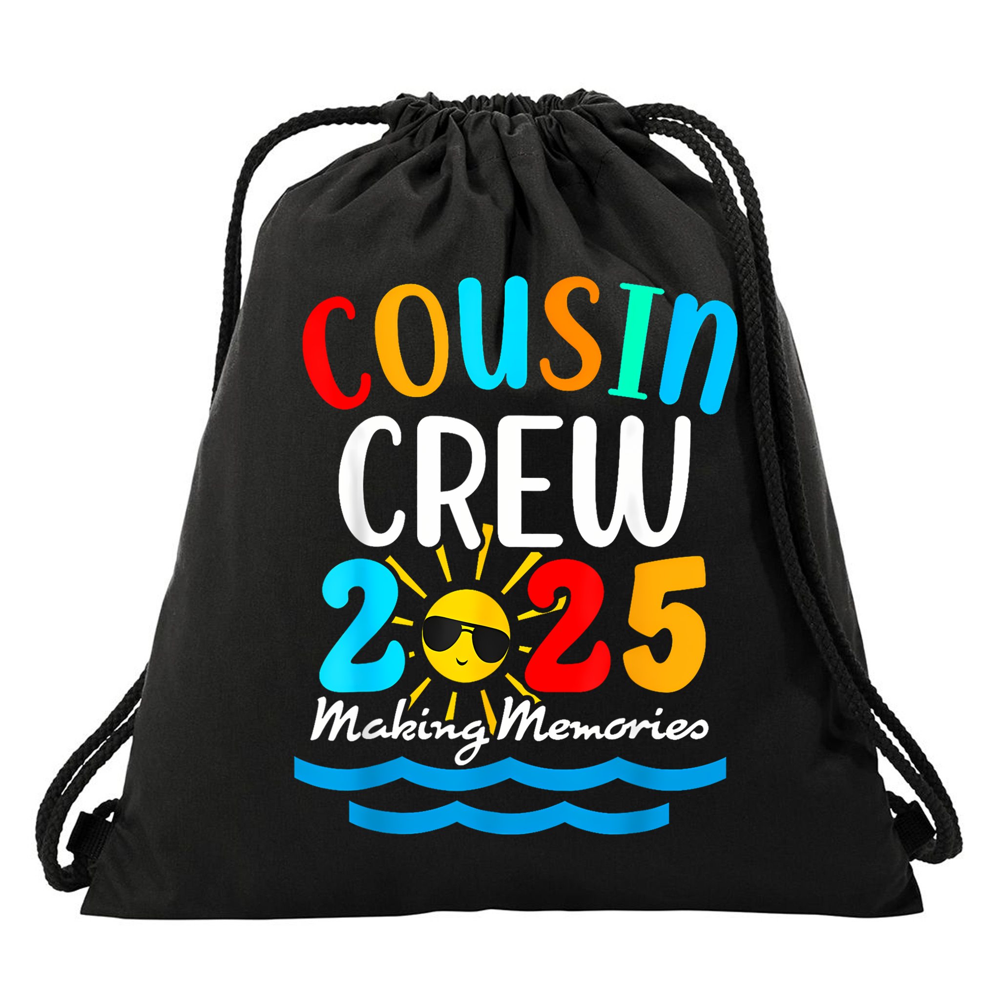 Cousin Crew 2025 Summer Vacation Beach Family Trips Matching Drawstring Bag