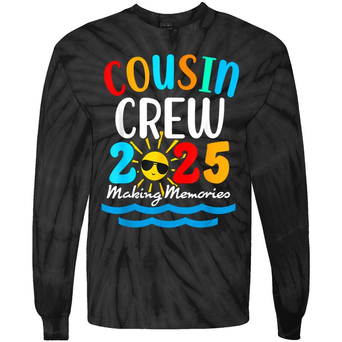 Cousin Crew 2025 Summer Vacation Beach Family Trips Matching Tie-Dye Long Sleeve Shirt