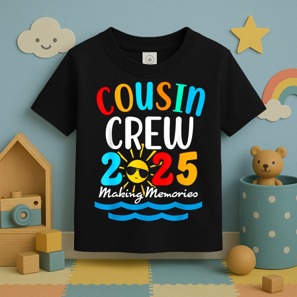 Cousin Crew 2025 Summer Vacation Beach Family Trips Matching Toddler T-Shirt