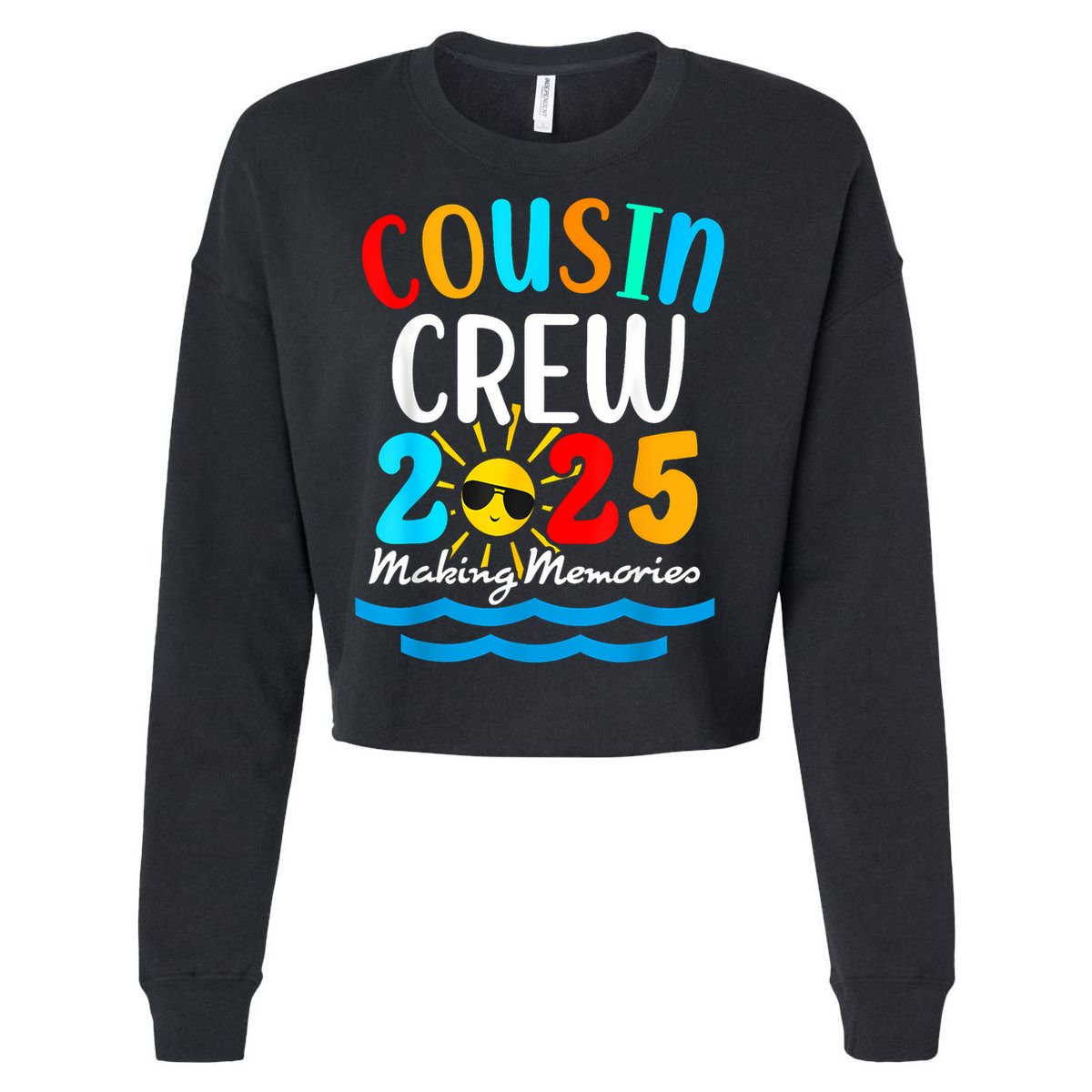 Cousin Crew 2025 Summer Vacation Beach Family Trips Matching Cropped Pullover Crew