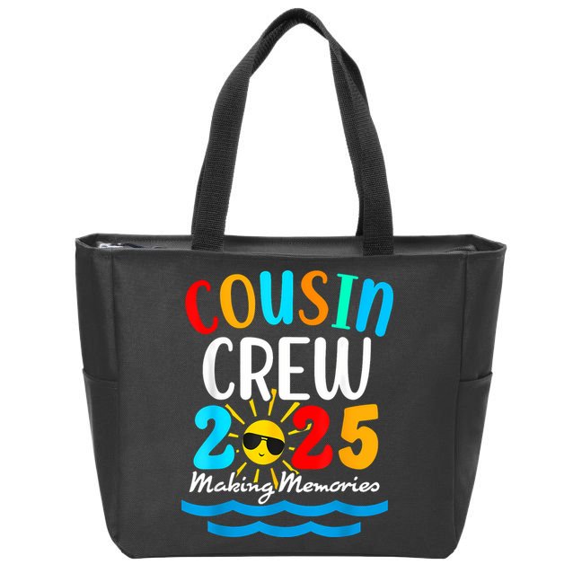 Cousin Crew 2025 Summer Vacation Beach Family Trips Matching Zip Tote Bag